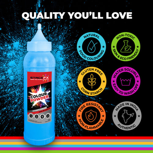 Holi Colour Powder 25 x 500g Bottles Bulk Box - Rainbow Mix