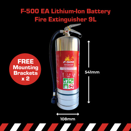 Fire Extinguisher F-500EA 9L Suitable for Small Lithium-ion Battery Fires